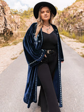 Load image into Gallery viewer, Plus Size Embroidery Open Front Long Sleeve Cardigan
