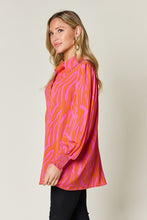 Load image into Gallery viewer, Double Take Full Size Printed Smocked Long Sleeve Blouse
