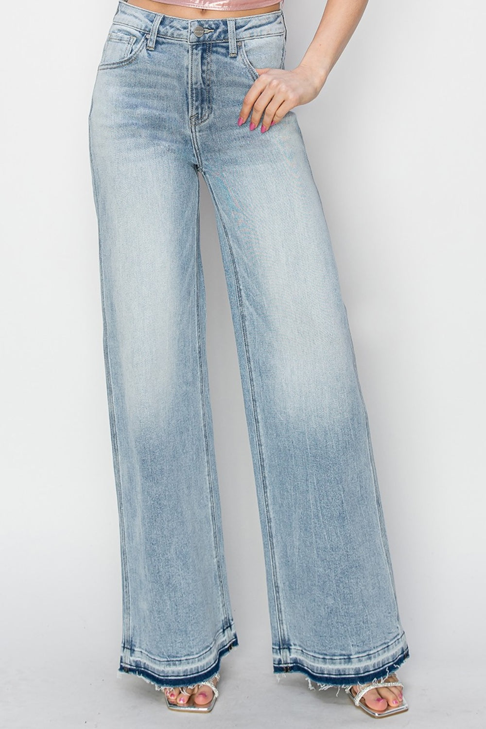 Risen Plus Size High Rise Wide Leg Jeans