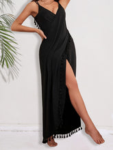 Load image into Gallery viewer, Backless Tassel Surplice Spaghetti Strap Cover Up Dress
