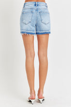 Load image into Gallery viewer, RISEN High Rise Distressed Hem Denim Shorts
