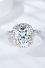 Load image into Gallery viewer, 6 Carat Elongated Cushion Moissanite Halo Ring Ti Amo I love you
