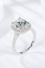 Load image into Gallery viewer, 6 Carat Elongated Cushion Moissanite Halo Ring Ti Amo I love you
