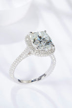 Load image into Gallery viewer, 6 Carat Elongated Cushion Moissanite Halo Ring Ti Amo I love you
