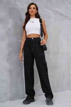 Load image into Gallery viewer, 6 Colors - Baeful Long Straight Leg Jeans with Pockets Ti Amo I love you
