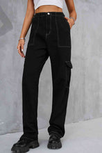 Load image into Gallery viewer, 6 Colors - Baeful Long Straight Leg Jeans with Pockets Ti Amo I love you
