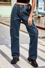 Load image into Gallery viewer, 6 Colors - Baeful Long Straight Leg Jeans with Pockets Ti Amo I love you
