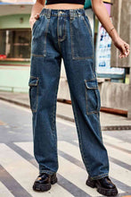 Load image into Gallery viewer, 6 Colors - Baeful Long Straight Leg Jeans with Pockets Ti Amo I love you
