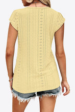 Load image into Gallery viewer, 6 Colors - Eyelet Contrast V-Neck Tee - Sizes S- 2XL Ti Amo I love you
