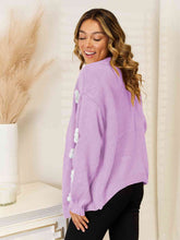 Load image into Gallery viewer, 6 Colors - Flower Dropped Shoulder Open Front Cardigan - Sizes S-XL Ti Amo I love you
