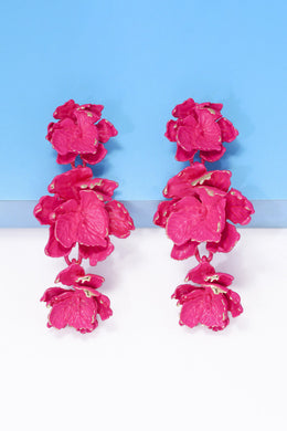 6 Colors - Flower Shape Zinc Alloy Dangle Earrings Ti Amo I love you