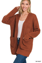 Load image into Gallery viewer, 6 Colors - Low Gauge Waffle Open Cardigan Sweater - Only Sizes S, L, XL Left Ti Amo I love you
