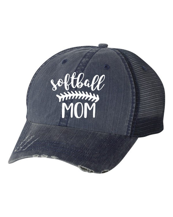 6 Colors - Softball Mom Embroidered Hat Ti Amo I love you