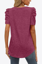 Load image into Gallery viewer, 6 Colors - V-Neck Puff Sleeve Tee - Sizes S-2XL Ti Amo I love you
