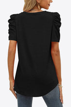 Load image into Gallery viewer, 6 Colors - V-Neck Puff Sleeve Tee - Sizes S-2XL Ti Amo I love you
