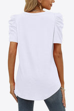 Load image into Gallery viewer, 6 Colors - V-Neck Puff Sleeve Tee - Sizes S-2XL Ti Amo I love you
