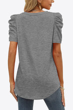 Load image into Gallery viewer, 6 Colors - V-Neck Puff Sleeve Tee - Sizes S-2XL Ti Amo I love you
