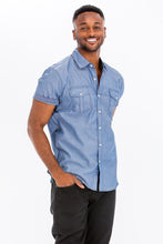 Load image into Gallery viewer, 6 Colors - Weiv Men&#39;s Casual Short Sleeve Two Tone Shirts - Only Sizes S-2XL Left Ti Amo I love you
