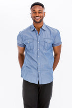 Load image into Gallery viewer, 6 Colors - Weiv Men&#39;s Casual Short Sleeve Two Tone Shirts - Only Sizes S-2XL Left Ti Amo I love you
