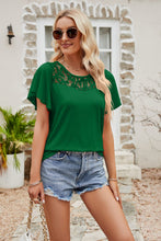 Load image into Gallery viewer, 6 Colors - Womens - Spliced Lace Flutter Sleeve Top Ti Amo I love you
