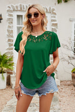 Load image into Gallery viewer, 6 Colors - Womens - Spliced Lace Flutter Sleeve Top Ti Amo I love you
