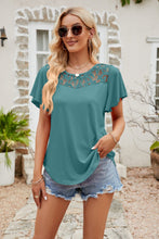 Load image into Gallery viewer, 6 Colors - Womens - Spliced Lace Flutter Sleeve Top Ti Amo I love you
