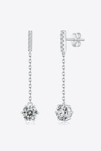 Load image into Gallery viewer, 6-Prong Round Moissanite Drop Earrings Ti Amo I love you
