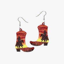 Load image into Gallery viewer, 6 Styles- Boots Shape Wooden Dangle Earrings Ti Amo I love you
