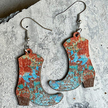 Load image into Gallery viewer, 6 Styles- Boots Shape Wooden Dangle Earrings Ti Amo I love you
