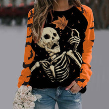 Load image into Gallery viewer, 6 Styles - Halloween Cartoon Print Sweatshirt Long Sleeve Pullover Tops Ti Amo I love you
