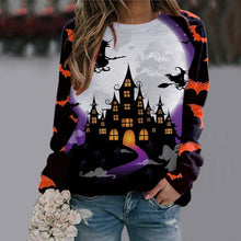 Load image into Gallery viewer, 6 Styles - Halloween Cartoon Print Sweatshirt Long Sleeve Pullover Tops Ti Amo I love you
