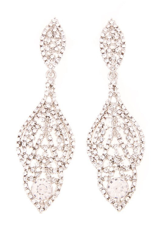 Rhinestone Linear Drop Earrings