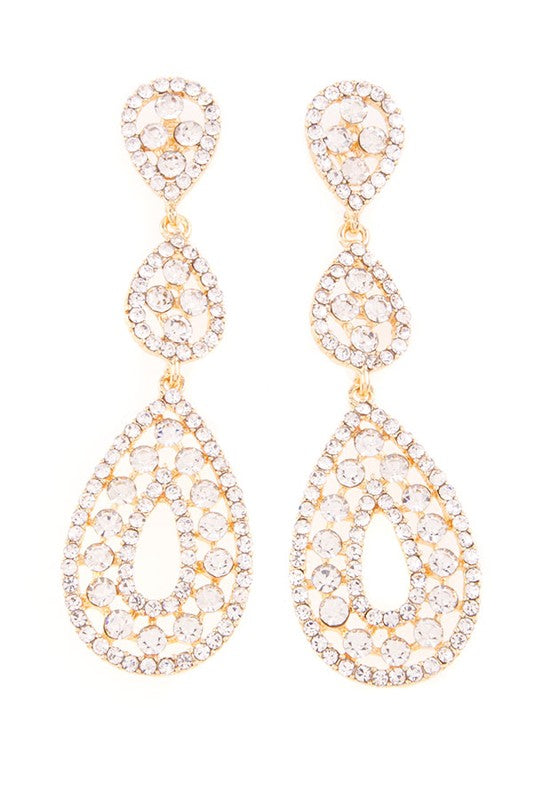 Rhinestone Tear Drop Earrings