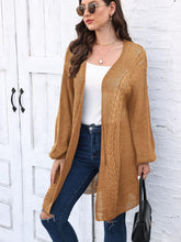 Load image into Gallery viewer, Cable-Knit Open Front Long Sleeve Cardigan
