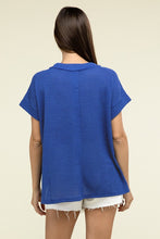 Load image into Gallery viewer, Brushed Waffle Exposed-Seam Short Sleeve Top
