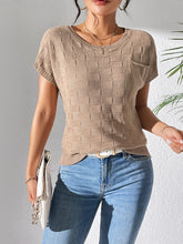 Load image into Gallery viewer, Round Neck Short Sleeve Knit Top
