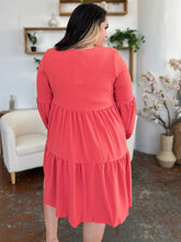 Load image into Gallery viewer, Double Take Full Size V-Neck Balloon Sleeve Tiered Dress
