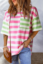 Load image into Gallery viewer, Striped Round Neck Half Sleeve T-Shirt
