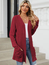 Load image into Gallery viewer, Pocketed Open Front Long Sleeve Cardigan
