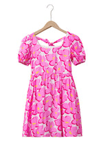 Load image into Gallery viewer, Rose Floral Print Square Neck Empire Waist Flowy Dress
