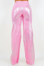 Load image into Gallery viewer, Metallic Wide Leg Jeans in Pink - Inseam 32
