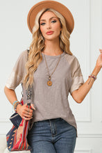 Load image into Gallery viewer, Simply Taupe Exposed Seam Colorblock Loose Tee
