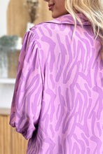 Load image into Gallery viewer, Double Take Full Size Printed Smocked Long Sleeve Blouse
