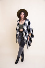 Load image into Gallery viewer, Buffalo Check Tassel Poncho
