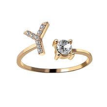 Load image into Gallery viewer, Womens New Design Adjustable 26 Initial Letter Ring Fashion Simple Elegant Jewelry
