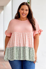 Load image into Gallery viewer, Plus Size Leopard Tiered Blouse
