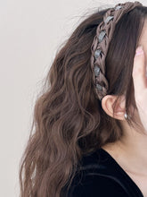 Load image into Gallery viewer, Rhinestone Braided Wide Headband
