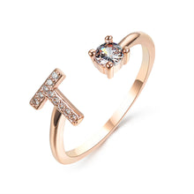 Load image into Gallery viewer, Womens New Design Adjustable 26 Initial Letter Ring Fashion Simple Elegant Jewelry
