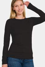 Load image into Gallery viewer, Zenana Ful Size Brushed Microfiber Long Sleeve Round Neck T-Shirt
