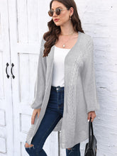 Load image into Gallery viewer, Cable-Knit Open Front Long Sleeve Cardigan
